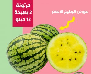 البطيخ الاصفر كرتونة 3 بطيخة 9ك
